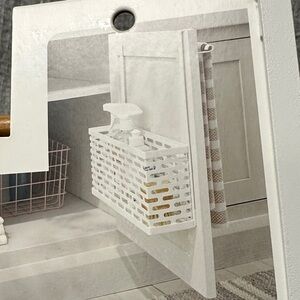 BrightroomOver-the-Door White steel Storage organizer with towel rack